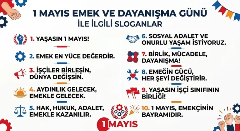 1 Mayıs ile ilgili Sloganlar 2026