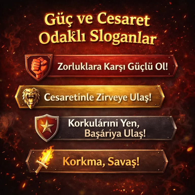 Güç ve Cesaret Odaklı Sloganlar