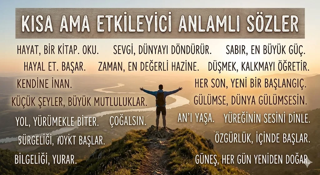 Kısa Ama Etkileyici Anlamlı Sözler
