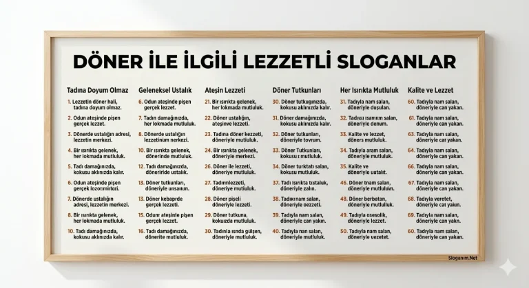 Döner ile ilgili Sloganları 2026