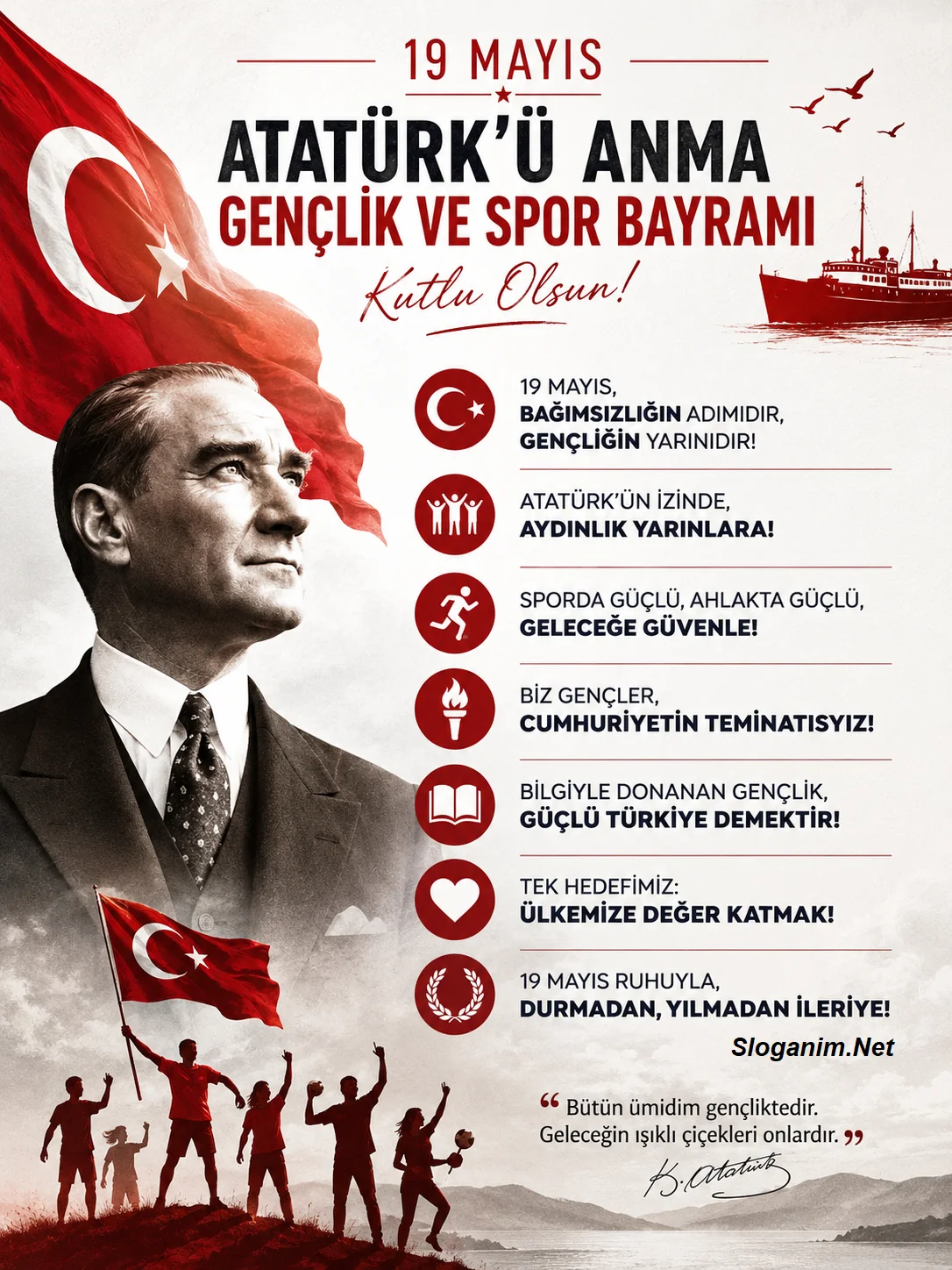 Atatürk’ü Anma ve Gençlik ve Spor Bayramı Sloganları